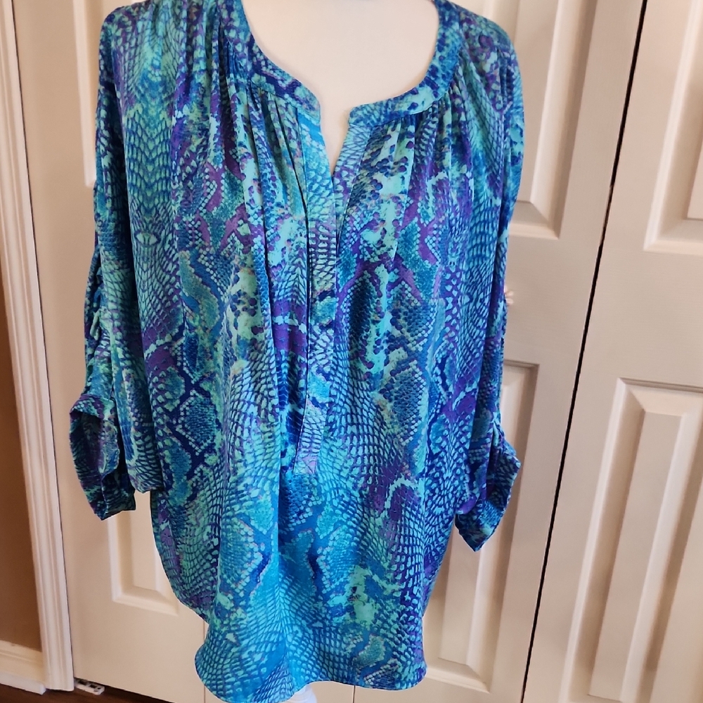 Jennifer Lopez Blue and Purple Blouse